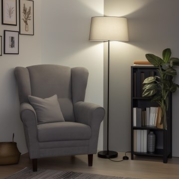 Brilagi - LED grīdas lampa CERIA 1xE27/40W/230V Ø 45 cm pelēka/melna