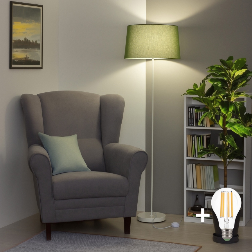 Brilagi - LED grīdas lampa CERIA 1xE27/40W/230V Ø 45 cm zaļa/balta