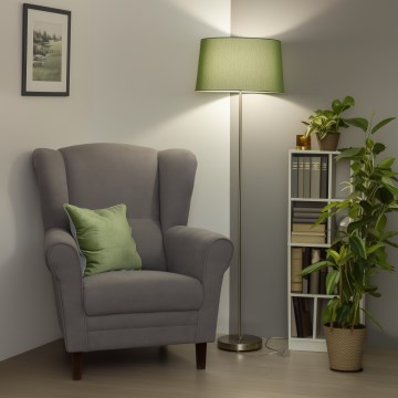 Brilagi - LED grīdas lampa CERIA 1xE27/40W/230V Ø 45 cm zaļa/matēts hroms