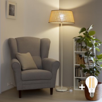 Brilagi - LED grīdas lampa CERIA 1xE27/40W/230V Ø 50 cm bēšs/balts