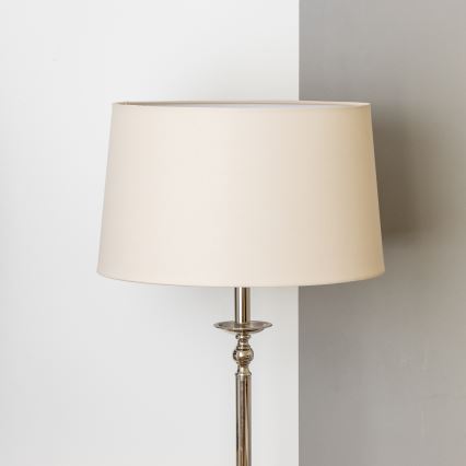Brilagi - LED grīdas lampa CERIA 1xE27/60W/230V Ø 45 cm spīdīgs hroms/bēšs