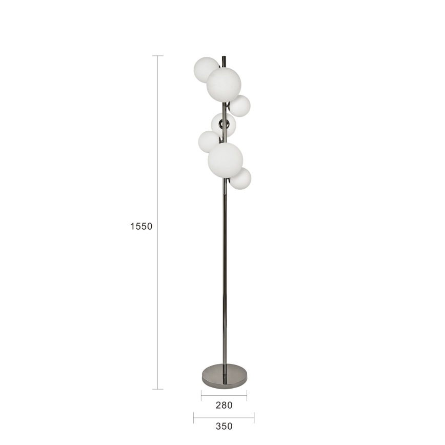 Brilagi - LED Grīdas stāvlampa MILLA 7xG9/3W/230V spīdīgi hromēts/balta