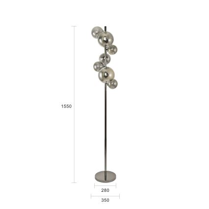 Brilagi - LED Grīdas stāvlampa MILLA 7xG9/3W/230V spīdīgi hromēts/dūmakains