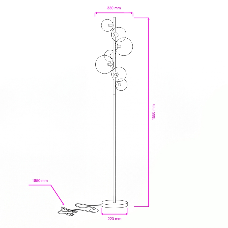 BRILAGI - LED Grīdas stāvlampa MILLA 7xG9/3W/230V zelta/balta