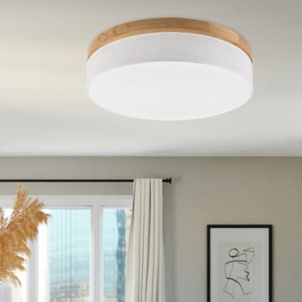 Brilagi - LED Griestējs BELLADONNA LED/36W/230V diametrs 50 cm balts/ozols
