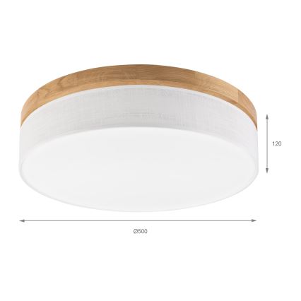 Brilagi - LED Griestējs BELLADONNA LED/36W/230V diametrs 50 cm balts/ozols