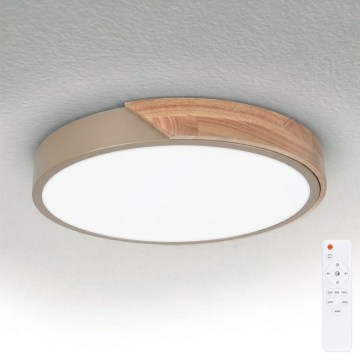 BRILAGI - LED griestu gaismeklis ar regulējamu spilgtumu PILANA LED/48W/230V 3000-6500K ozols/bēšs Ø 40 cm + tālvadības pults