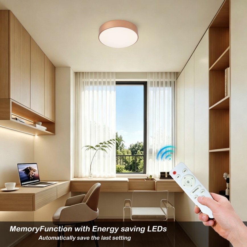 BRILAGI - LED regulējams griestu gaismeklis POOL LED/24W/230V 3000-6000K Ø 20 cm miedzains + tālvadība