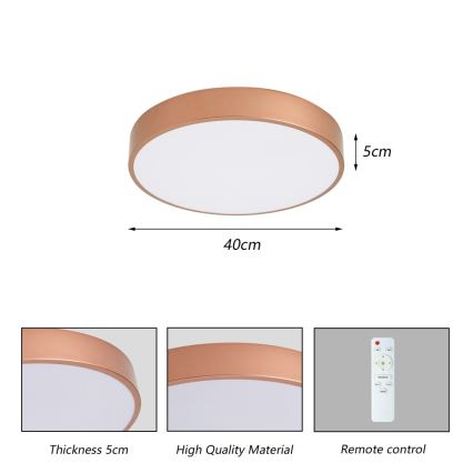 BRILAGI - LED aptumšojama griestu lampa POOL LED/48W/230V 3000-6000K Ø 40 cm bronzas krāsa + tālvadības pults