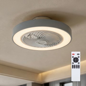 Brilagi - LED griestu gaismeklis ar regulējamu spilgtumu un ventilatoru LED/38W/230V 3000-6500K 3000-6500K Ø 50 cm pelēks + tālvadības pults