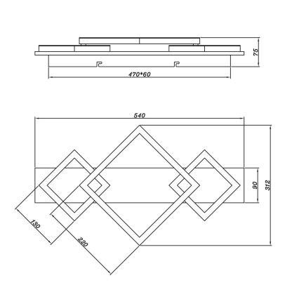 Brilagi - LED griestu gaismeklis AXIS I LED/24W/230V