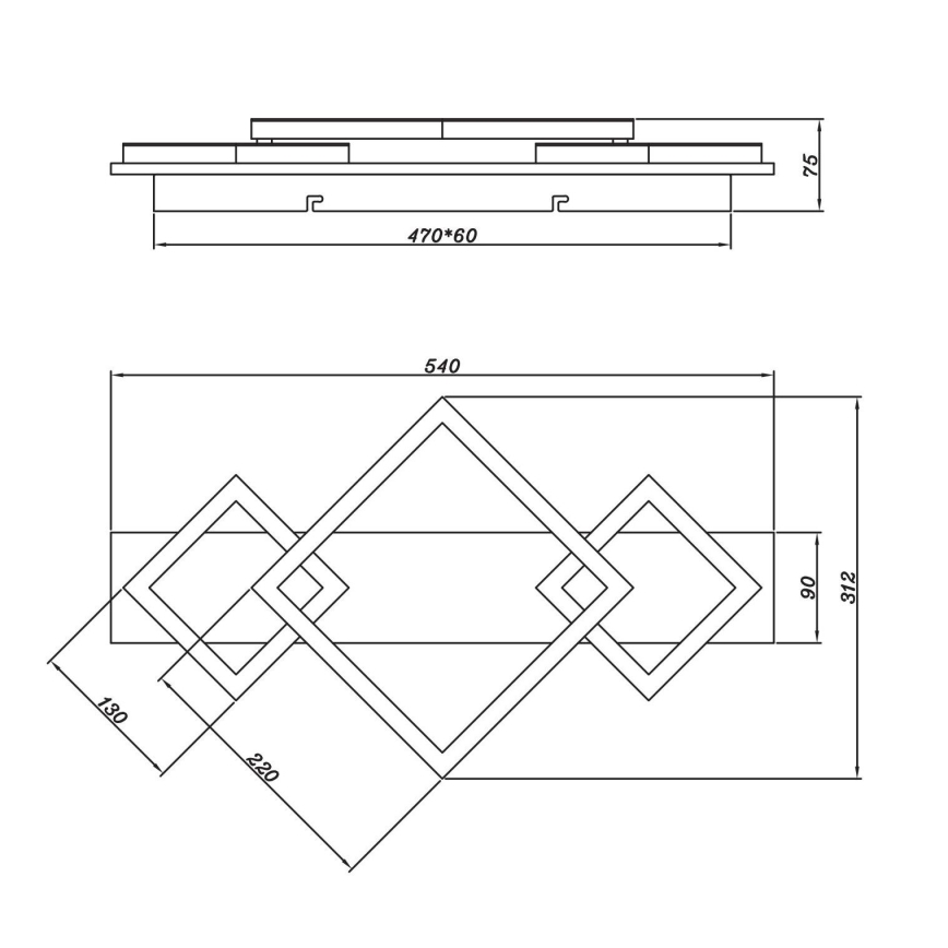 Brilagi - LED griestu gaismeklis AXIS I LED/24W/230V