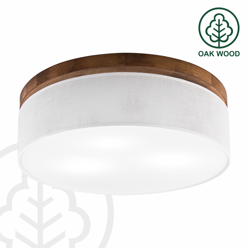 BRILAGI - LED griestu lampa BELLADONNA 3xE27/15W/230V Ø 50 cm balta/ozols-ķirsis