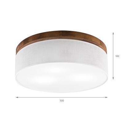 BRILAGI - LED griestu lampa BELLADONNA 3xE27/15W/230V Ø 50 cm balta/ozols-ķirsis