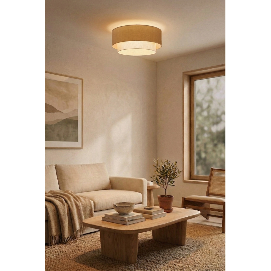 Brilagi - LED griestu gaismeklis BOHO ECO 1xE27/10W/230V Ø 40 cm bēšs/krēmkrāsains