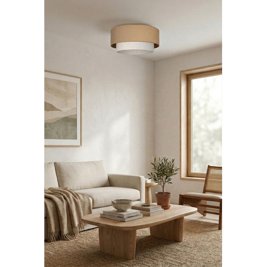Brilagi - LED griestu gaismeklis BOHO ECO 1xE27/10W/230V Ø 40 cm bēšs/krēmkrāsains