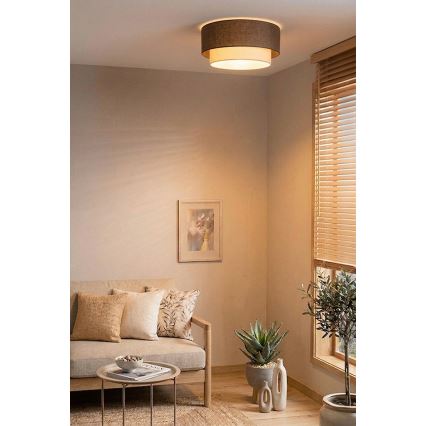 Brilagi - LED griestu gaismeklis BOHO ECO 1xE27/10W/230V Ø 40 cm brūns/krēmīgs