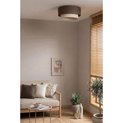 Brilagi - LED griestu gaismeklis BOHO ECO 1xE27/10W/230V Ø 40 cm brūns/krēmīgs