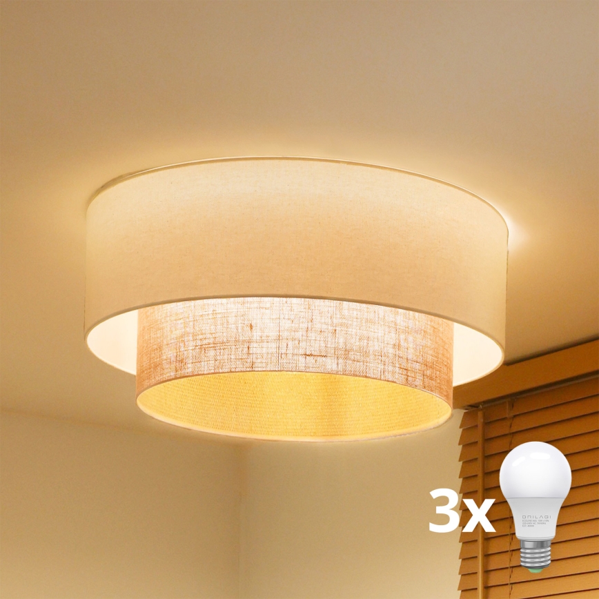 Brilagi - LED griestu gaismeklis BOHO stils, 3×E27 / 15W / 230V, Ø 60 cm