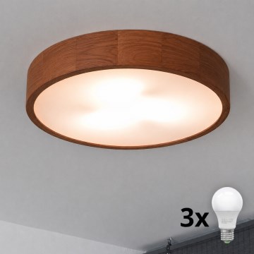 Brilagi - LED griestu gaismeklis CARVALHO 3xE27/45W/230V, ozola/ķiršu apdare, Ø 47 cm