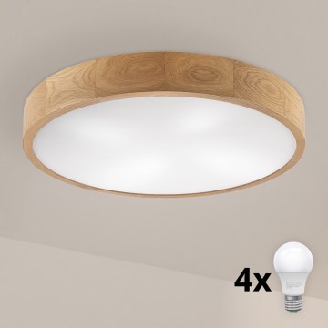 Brilagi - LED griestu gaismeklis CARVALHO 4xE27/60W/230V ozols Ø 57,5 cm