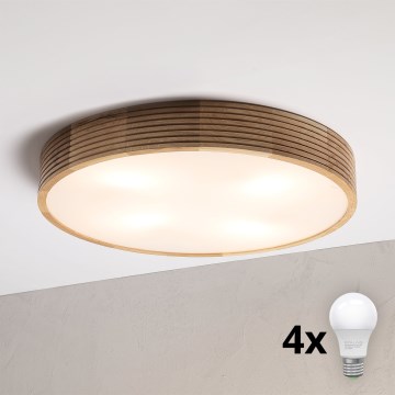 Brilagi - LED griestu gaismeklis CARVALHO MODERN 4xE27/60W/230V ozols Ø 57,5 cm