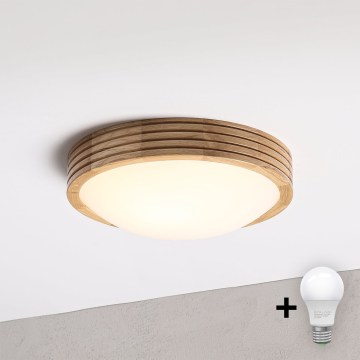 Brilagi - LED griestu gaismeklis CARVALHO MODERN SLIM 1xE27/60W/230V Ø 27,5 cm ozols