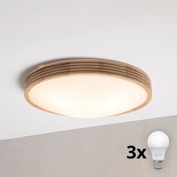 Brilagi - LED griestu gaismeklis CARVALHO MODERN SLIM 3xE27/60W/230V Ø 47,5 cm, ozolkoka