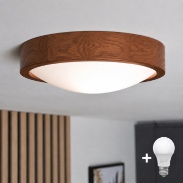 Brilagi - LED griestu gaismeklis CARVALHO SLIM 1xE27/15W/230V ozols/ķirsis Ø 27 cm