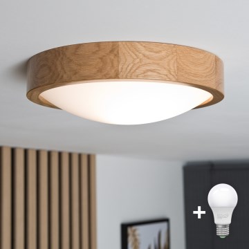 Brilagi - LED griestu gaismeklis CARVALHO SLIM 1xE27/15W/230V ozols Ø 27 cm