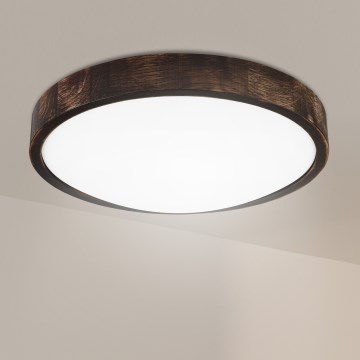Brilagi - LED griestu gaismeklis CARVALHO SLIM SMOKEY LED/36W/230V ozols, Ø 37,5 cm