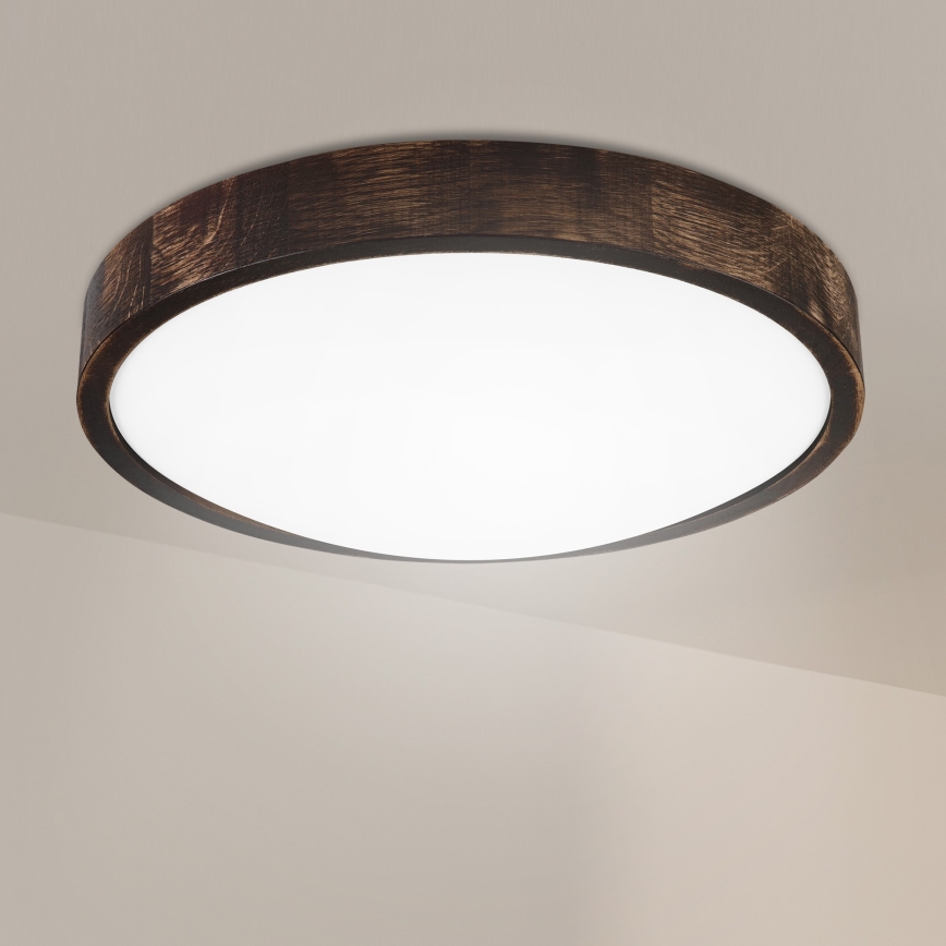 Brilagi - LED griestu gaismeklis CARVALHO SLIM SMOKEY LED/36W/230V ozols, Ø 37,5 cm