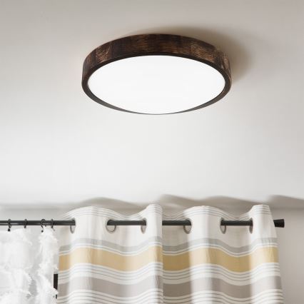 Brilagi - LED griestu gaismeklis CARVALHO SLIM SMOKEY LED/36W/230V ozols, Ø 37,5 cm