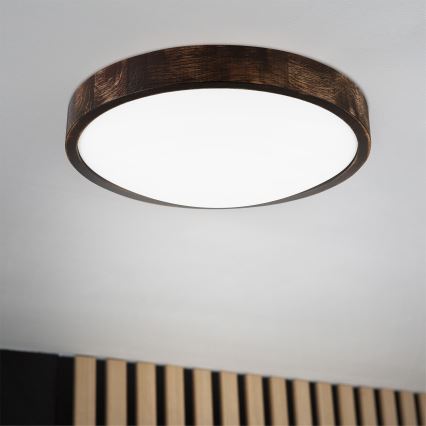 Brilagi - LED griestu gaismeklis CARVALHO SLIM SMOKEY LED/36W/230V ozols, Ø 37,5 cm