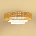 BRILAGI - LED griestu gaismeklis CEDAR LUNETA LED/26W/230V Ø 60 cm ratāns/brūns/krēmīgs