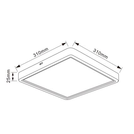 Brilagi - LED griestu gaismeklis ESTELA SQUARE LED/24W/230V 31x31 cm balta