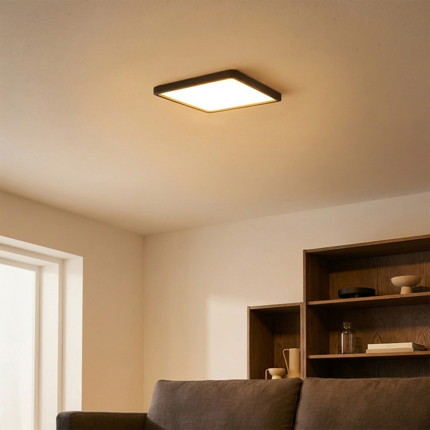 Brilagi - LED griestu gaismeklis ESTELA SQUARE LED/24W/230V 31x31 cm melns