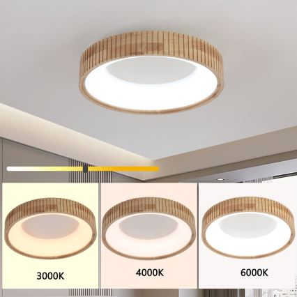Brilagi - LED griestu gaismeklis FALCON WOOD MODERN LED/30W/230V 3000/4000/6000K Ø 45 cm koka