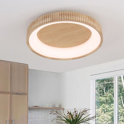 Brilagi - Koka LED griestu gaismeklis FALCON WOOD MODERN LED/40W/230V 3000/4000/6000K, diametrs 60 cm