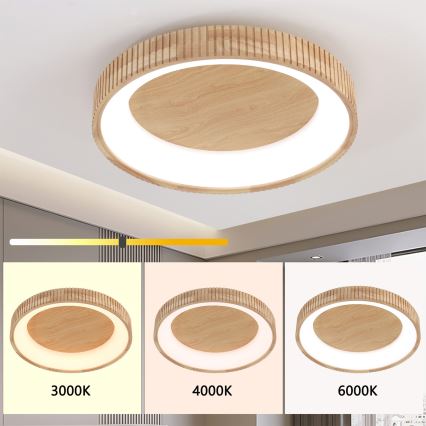 Brilagi - Koka LED griestu gaismeklis FALCON WOOD MODERN LED/40W/230V 3000/4000/6000K, diametrs 60 cm