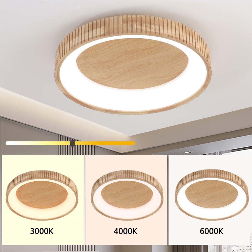 Brilagi - Koka LED griestu gaismeklis FALCON WOOD MODERN LED/40W/230V 3000/4000/6000K, diametrs 60 cm