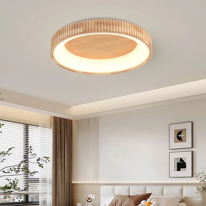 Brilagi - Koka LED griestu gaismeklis FALCON WOOD MODERN LED/40W/230V 3000/4000/6000K, diametrs 60 cm