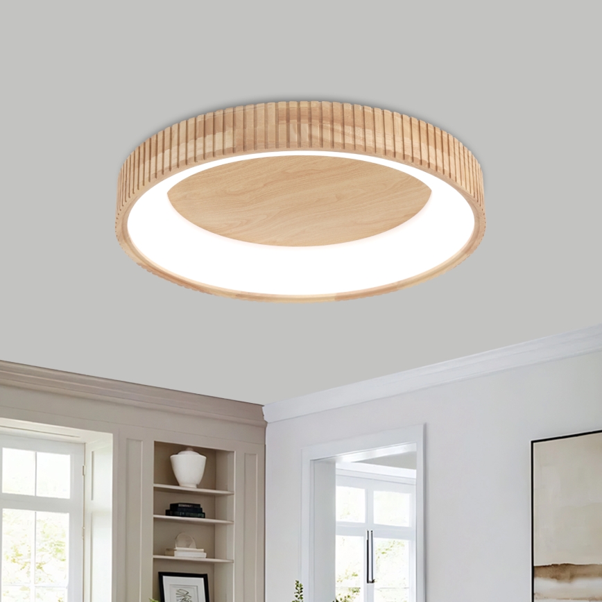 Brilagi - Koka LED griestu gaismeklis FALCON WOOD MODERN LED/40W/230V 3000/4000/6000K, diametrs 60 cm