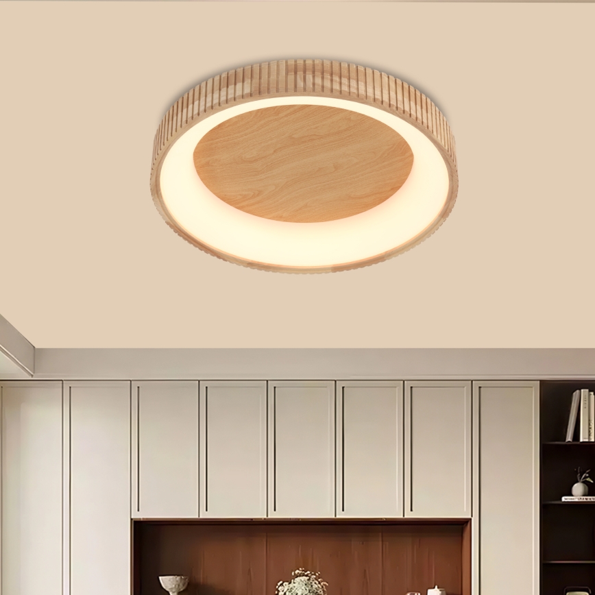 Brilagi - Koka LED griestu gaismeklis FALCON WOOD MODERN LED/40W/230V 3000/4000/6000K, diametrs 60 cm