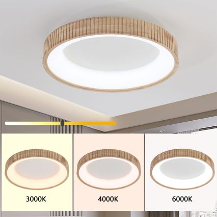 Brilagi - LED griestu gaismeklis FALCON WOOD MODERN LED/40W/230V 3000/4000/6000K Ø 60 cm, koka
