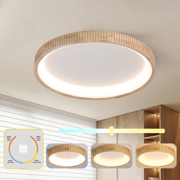 Brilagi - LED griestu gaismeklis FALCON WOOD MODERN LED/60W/230V 3000/4000/6000K Ø 80 cm koka