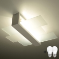 Brilagi -  LED griestu gaismeklis HERA 2xE27/7,5W/230V 43x43 cm balts