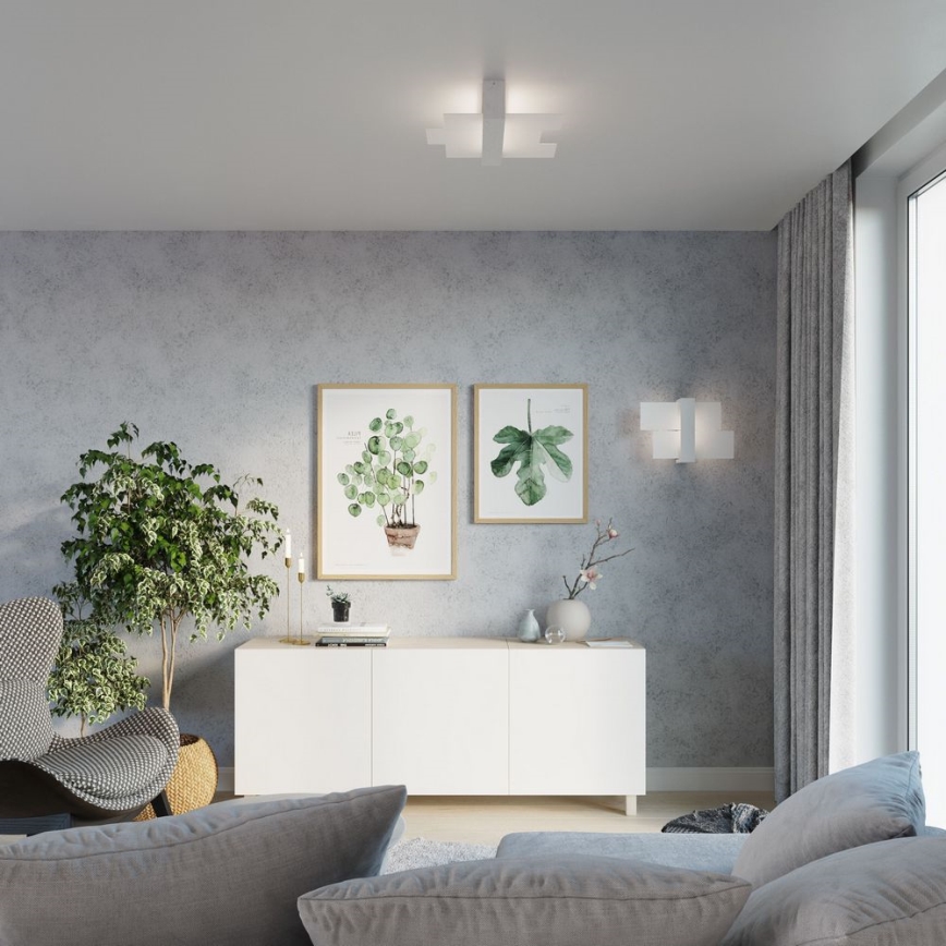 Brilagi -  LED griestu gaismeklis HERA 2xE27/7,5W/230V 43x43 cm balts