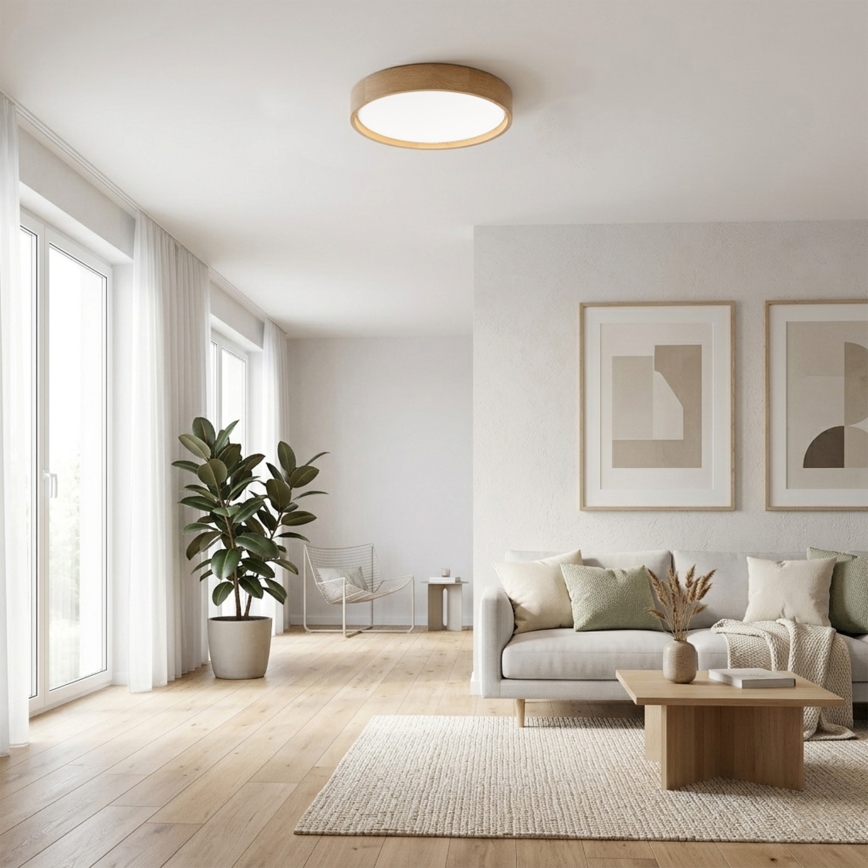 Brilagi - LED griestu gaismeklis MANAROLA PLAIN LED/24W/230V 4000K Ø 41 cm ozols