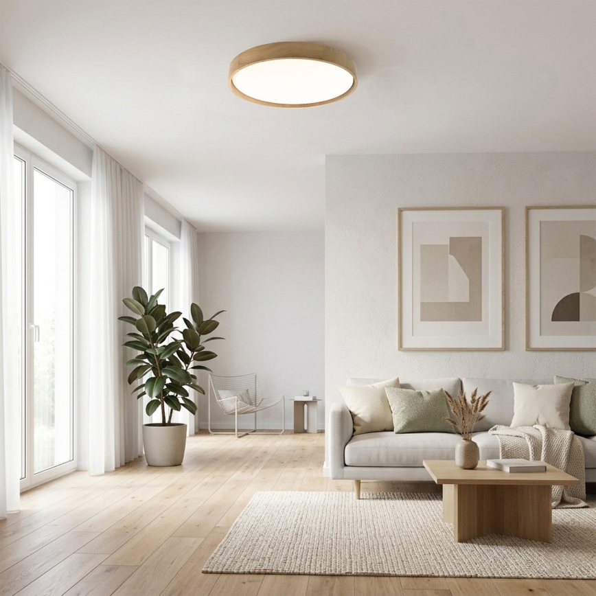 Brilagi - LED griestu gaismeklis MANAROLA PLAIN LED/36W/230V 3000K Ø 48 cm ozols